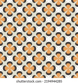 seamless Abstract geometric pattern.Simple orange,gray,white flower cream background vector pattern.ornament textile flower Pattern design.