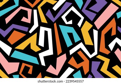 Seamless abstract geometric random  pattern. Vector Illustration.