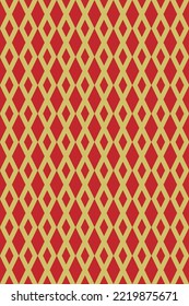 Seamless abstract geometric red and yellow pattern - Wallpaper, fabric, curtain, batik, packaging, tablecloth, book cover design