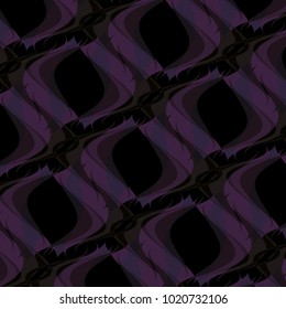 Seamless Abstract Geometric Seventies Bold Ultra Violet Purple Eye Wallpaper Black Background Vector Pattern