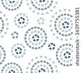 Seamless abstract geometric spring cyan and gray circular Heart pattern texture backgrounds used for textiles, tiles, wallpapers, backgrounds