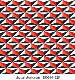 Seamless abstract geometric texture pattern background in red, white and black.