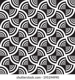 Seamless Abstract Geometric Texture Pattern in Black and White