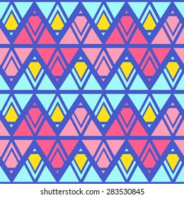 Seamless abstract geometric triangle background pattern in vector.Fashion chevron wallpaper texture