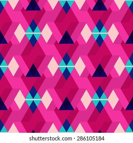 Seamless abstract geometric triangle background pattern in vector.Fashion wallpaper print.