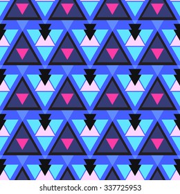 Seamless abstract geometric triangle background pattern in vector.Fashion wallpaper