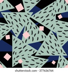 Seamless abstract geometric triangle background pattern in vector.Fashion wallpaper neon colored print design .Pop art .Stylish geometric brush strokes fantasy print 