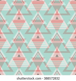 Seamless abstract geometric triangle background pattern in vector. Hipster Chevron Fashion wallpaper bright colored print design Pop art rug