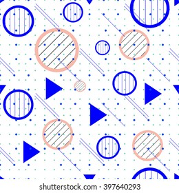 Seamless abstract geometric triangle background pattern in vector.Fashion wallpaper pastel colored print design .Pop art .
