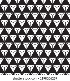 Seamless abstract geometric triangle form facet pattern. Triangle texture background.