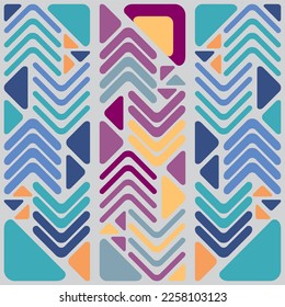 Seamless abstract geometric triangle pattern background with ethnic touch. Suitable for web backgrounds, textiles, clothes, wrapping paper, pages, cover and others.
