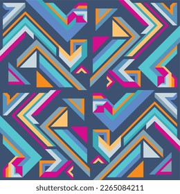 Seamless abstract geometric triangle pattern background with ethnic touch. Suitable for web backgrounds, textiles, clothes, wrapping paper, pages, cover and others.
