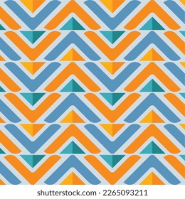 Seamless abstract geometric triangle pattern background with ethnic touch. Suitable for web backgrounds, textiles, clothes, bandana, wrapping paper, pages, cover and others.
