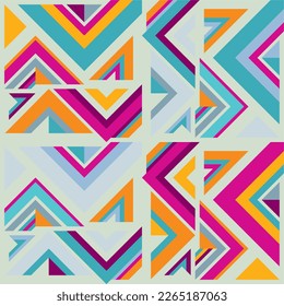 Seamless abstract geometric triangle pattern background with ethnic touch. Suitable for web backgrounds, textiles, clothes, bandana, wrapping paper, pages, cover and others.
