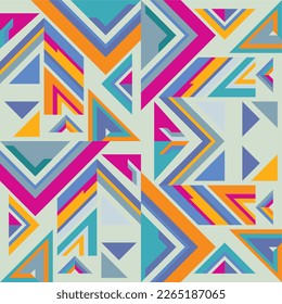 Seamless abstract geometric triangle pattern background with ethnic touch. Suitable for web backgrounds, textiles, clothes, bandana, wrapping paper, pages, cover and others.
