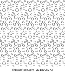 Seamless abstract geometric vector texture in the form of drawn cute doodle circles on a white background