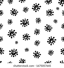 Seamless Abstract Geometric Virus Shape Repeating Vector Pattern Isolated Background
