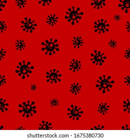 Seamless Abstract Geometric Virus Shape Repeating Vector Pattern Isolated Background