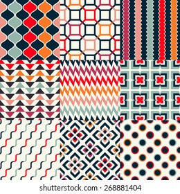 seamless abstract geometric wallpaper pattern set