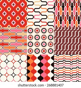 seamless abstract geometric wallpaper pattern set