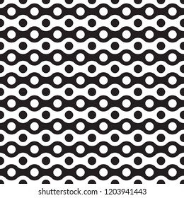 Seamless abstract geometric wave and dot pattern