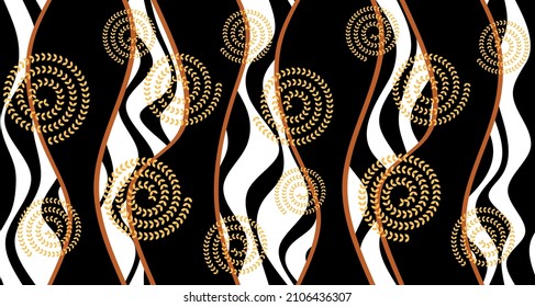 Seamless abstract geometric wavy lines pattern. Vector Illustration.