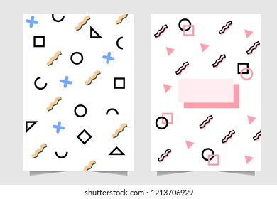 Seamless abstract geometric white background using memphis pattern style as element.