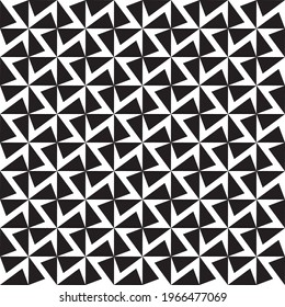 Seamless abstract geometric windmill cross rotation pattern