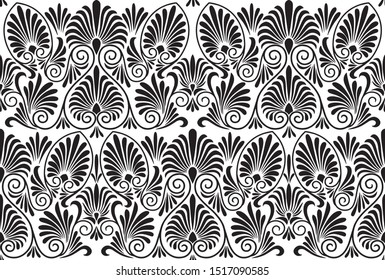 Seamless abstract geometrical leaves pattern with white background