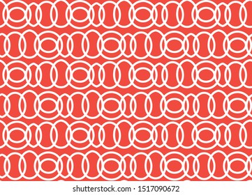 Seamless abstract geometrical oval pattern with orange background