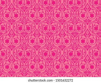 Seamless abstract geometrical pattern with light pink background