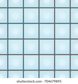 Seamless abstract geometrical pattern. Light blue square tiles and gray joints.