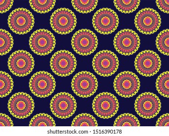Seamless abstract geometrical pattern made in circle with background