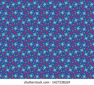 Seamless abstract geometrical pattern with navy background