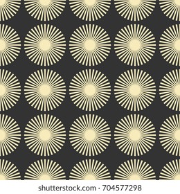 Seamless abstract geometrical pattern with stylized solar signs. Optical art style.