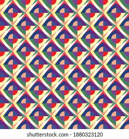 Seamless Abstract Of Geometrical Shape And Triangle Shape Pattern With Multi Colors. Vectors, Illustration.