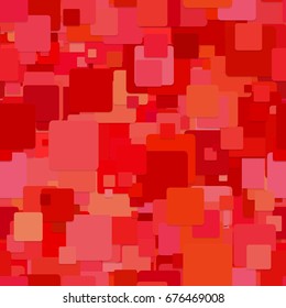 Seamless abstract geometrical square pattern background - vector graphic design from squares in red tones