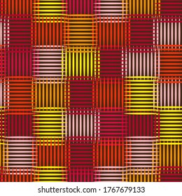 seamless abstract geometry bright background with stripes in red tones