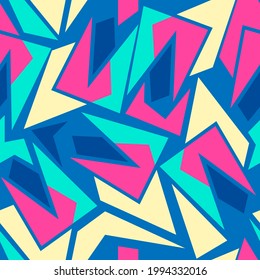 Seamless abstract geometry pattern with curved elements