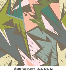 Patrón de geometría abstracta sin soldadura con elementos triangulares curvados