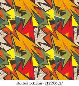 Patrón de geometría abstracta sin soldadura con elementos triangulares curvados