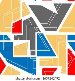 Seamless abstract geometry pattern for design, textile.