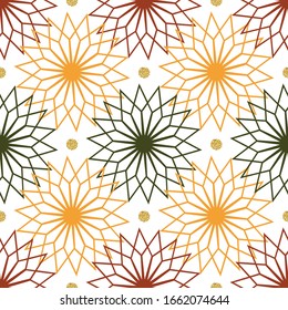 seamless abstract glitter pattern background from multicolour flower shape