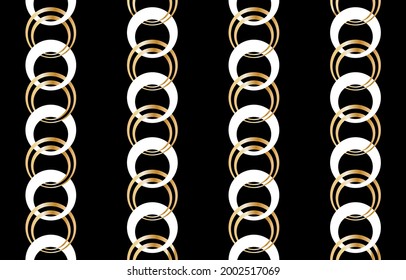 Seamless abstract golden chain on a black background. EPS10 Illustration.