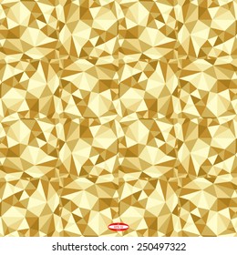 seamless abstract golden pattern sand texture brown line on beige background with tetrahedron vector