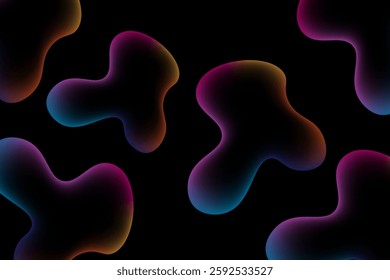 Seamless Abstract Gradient Blob Pattern on Black Background