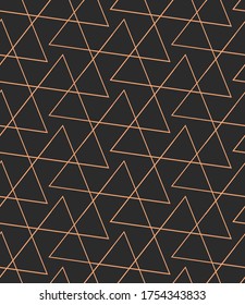 Seamless Abstract Graphic Geo Repeat Texture. Dark Fabric Vector, Diagonal Swatch Pattern. Repeat Monochrome Technology, Art Pattern. Asian Array Texture