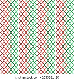 Seamless abstract graphics of green, red and yellow square pipes that overlap in a straight line . Vector flat design creative for fabric, wrapping, textile, wallpaper, apparel  for Christmas festival