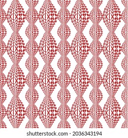 Nahtlose abstrakte Grafiken von Hand geschrieben den roten Text (Herbst) in Dreieck-Form, dass Spiegel auf y-Achse auf weißem Hintergrund. Kreatives Vektordesign für Stoffe, Wraps, Textilien, Tapeten, Bekleidung.