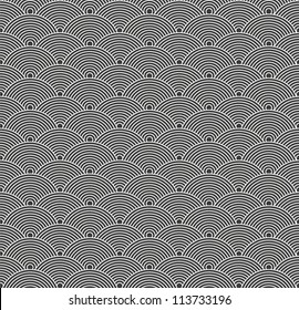 Seamless abstract gray pattern with circles. Vector illustration